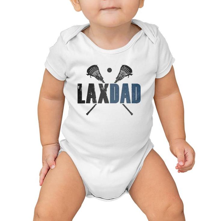 Mens Lax Dad Lacrosse Player Father Parent Coach Gift Vintage Baby Onesie