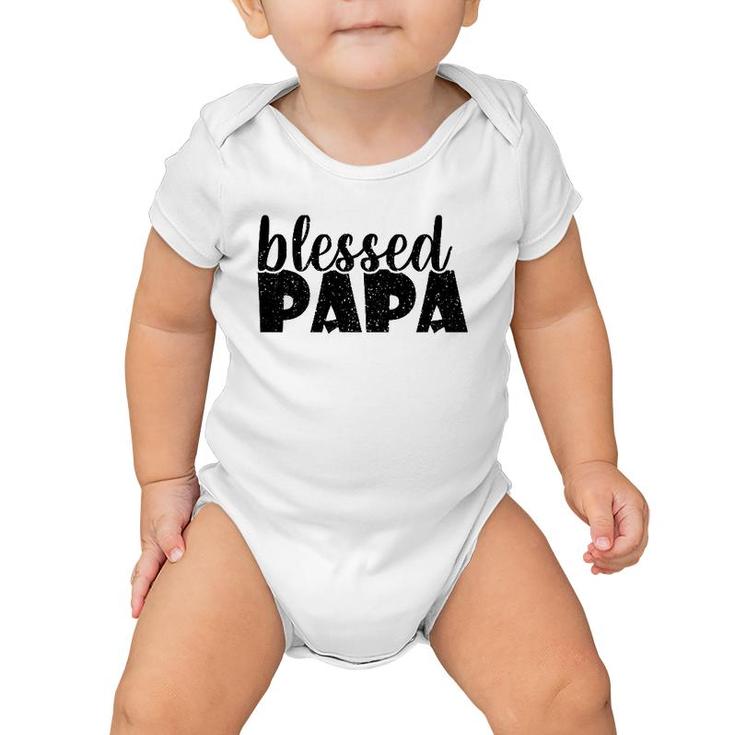 Mens Papa Grandpa  Proud New Dad Blessed Papa Father's Day Baby Onesie