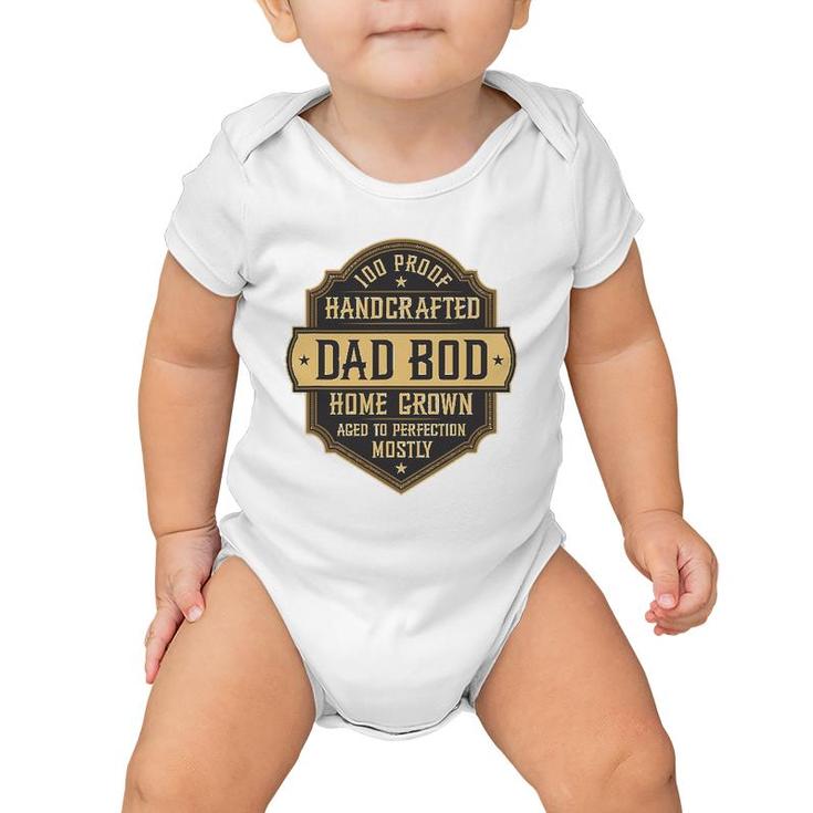 Mens Vintage Whiskey Label Dad Bod Funny Drinking Father's Day Baby Onesie