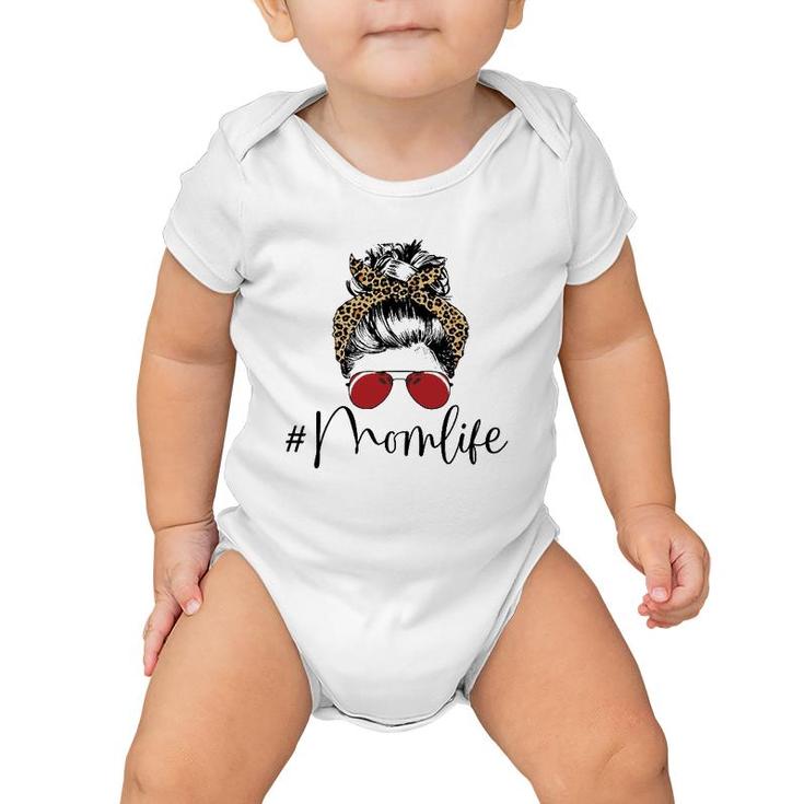 Mom Life Bowling Cool Mom Mother's Day Messy Bun Glasses Baby Onesie