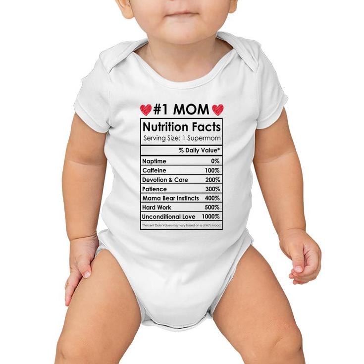 Mom Nutrition Facts Baby Onesie