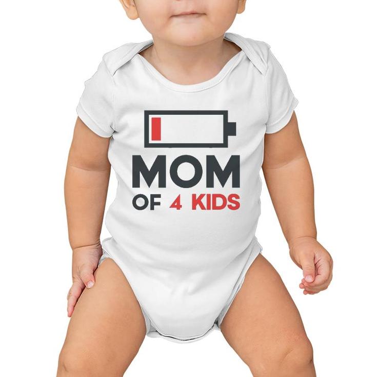 Mom Of 4 Kids Funny Mothers Day Gifts From Son Baby Onesie