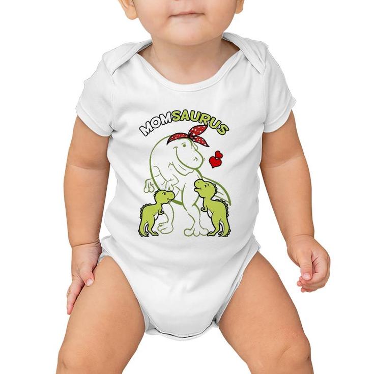 Momsaurus Mom 2 Kids Dinosaur Mommy Mother's Day Baby Onesie
