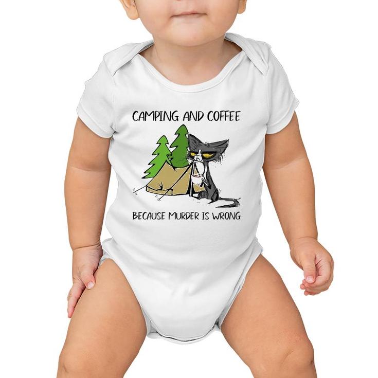 Mother's Day Camping And Coffee Because Murder Is Wrong Fun Baby Onesie