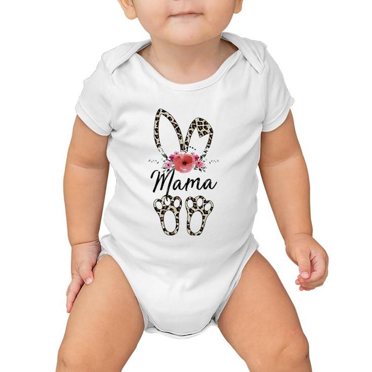 Mother's Day Easter  For Mama Leopard Bunny Floral Baby Onesie