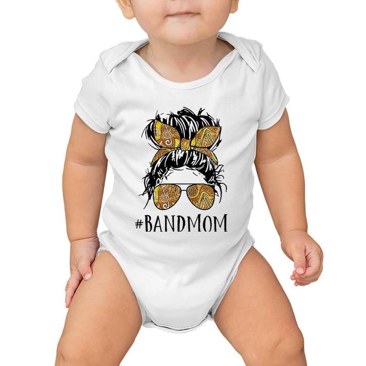 Mother's Day Messy Hair Woman Bun Band Mom Marching Band Baby Onesie