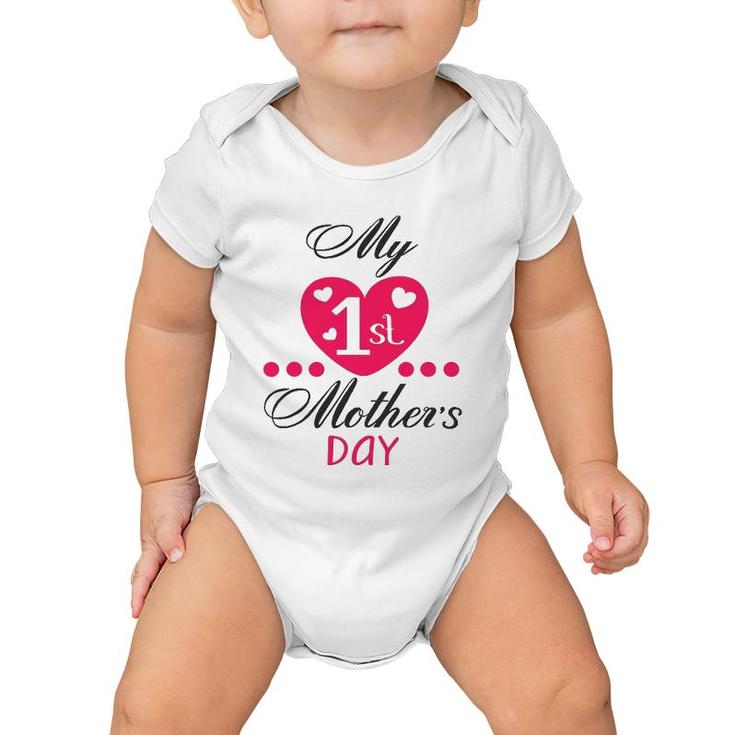My First Mother's Day Funny Gift Idea For 1St Mom Baby Onesie
