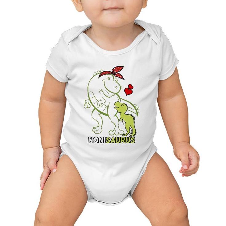 Nonisaurus Noni Tyrannosaurus Dinosaur Baby Mother's Day Baby Onesie
