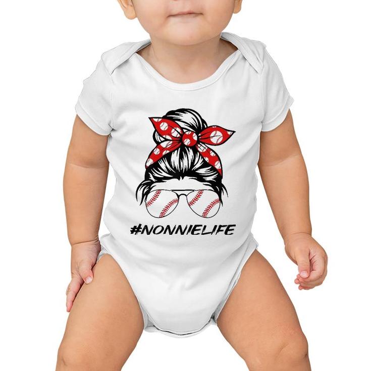 Nonnie Life Softball Baseball Love Nonnielife Mother's Day Baby Onesie
