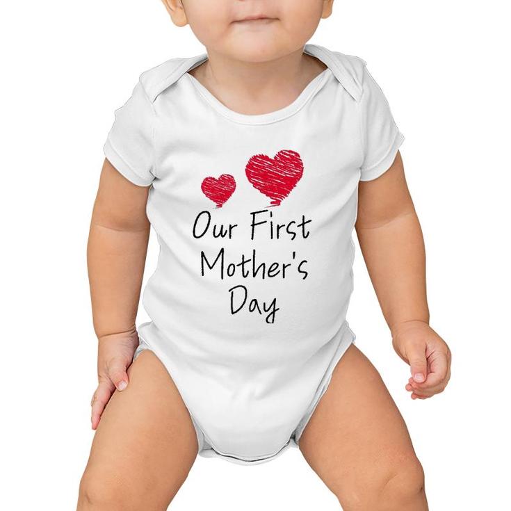 Our First Mother's Day  Mom And Baby Cool Baby Onesie