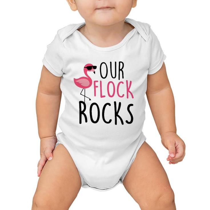 Our Flock Rocks Flamingo Mother's Day Teacher Gift Baby Onesie