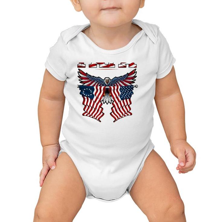 Papa American Flag Eagle Father's Day Gift Baby Onesie