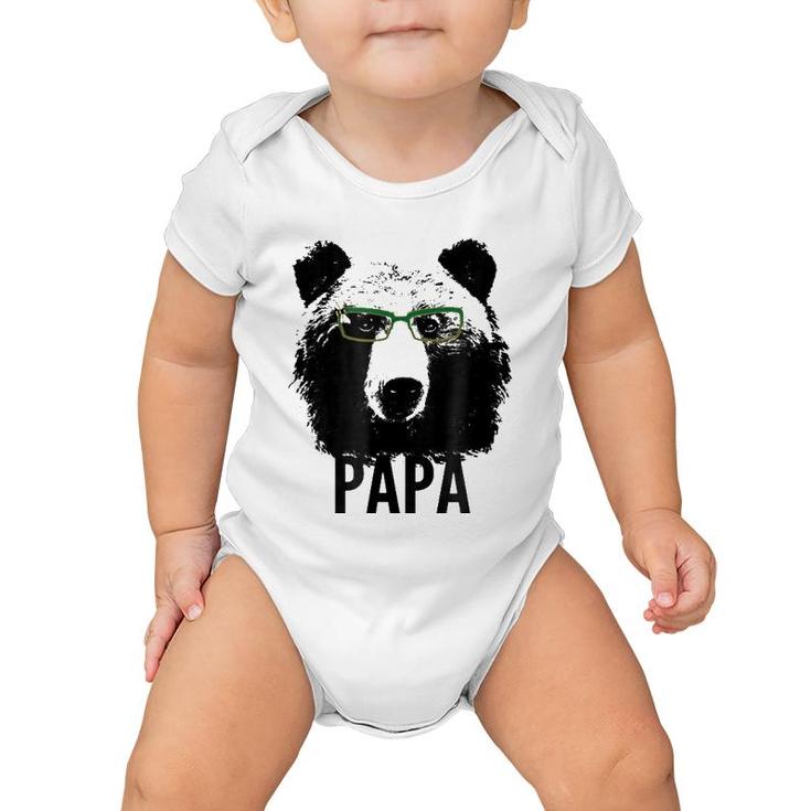 Papa Bear  Grizzly Bear With Glasses Dad Daddy Bears Baby Onesie