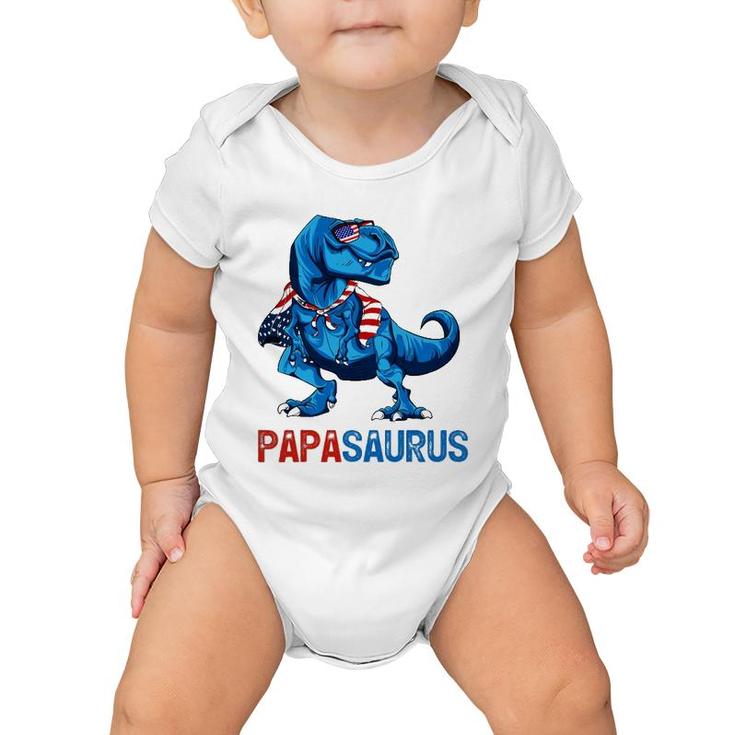 Papasaurusrex Dinosaur Papa Saurus 4Th Of July Men Daddy Baby Onesie