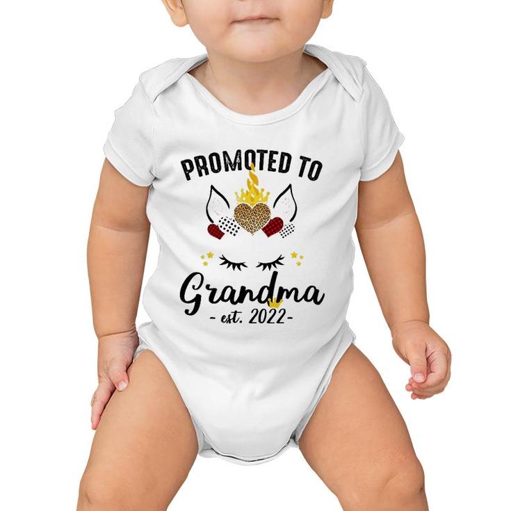 Promoted To Grandma 2022 Grandmother Unicorn Family Matching Baby Onesie