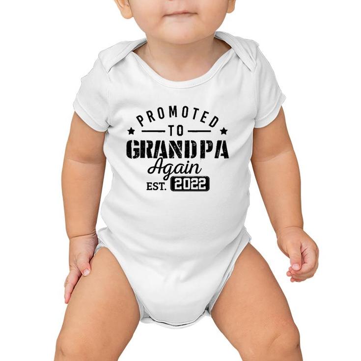 Promoted To Grandpa Again 2022 Baby Pregnancy Announcement Baby Onesie