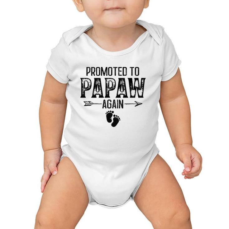Promoted To Papaw Again Vintage Father's Day  For Dad Baby Onesie