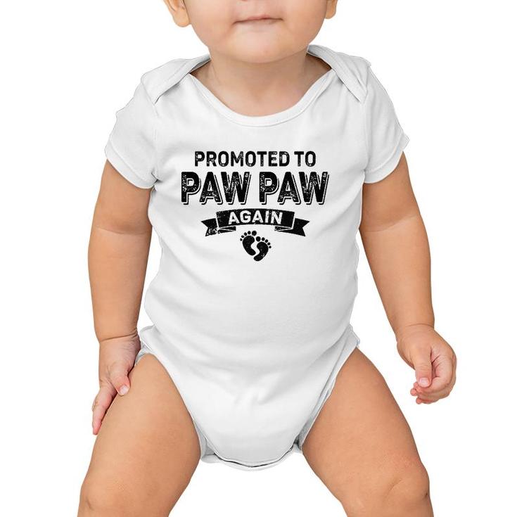 Promoted To Paw Paw Again Vintage Fathers Day Dad Grandpa Baby Onesie