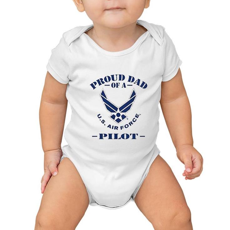 Proud Dad Of A Us Air Force Pilot Cotton Baby Onesie