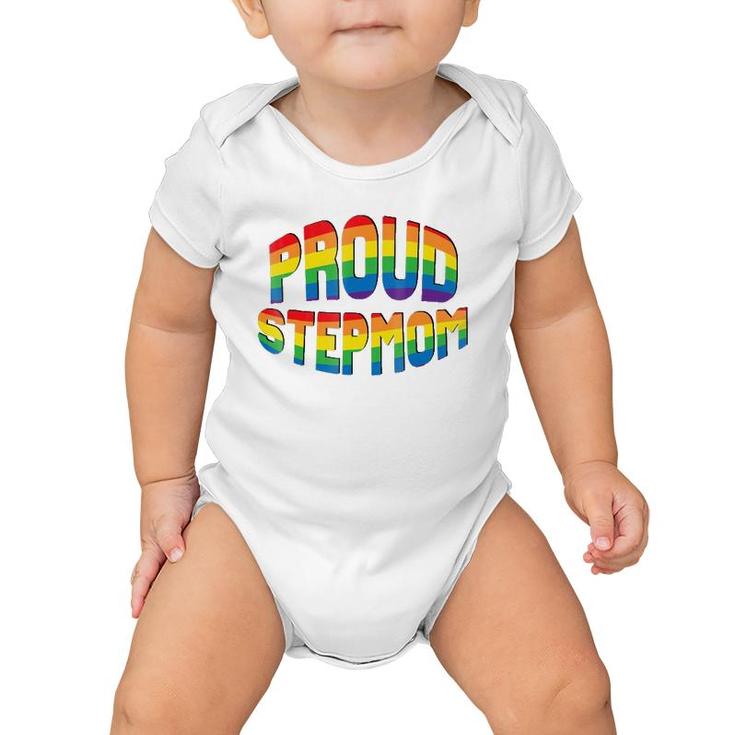 Proud Stepmom Lgbtq Pride Rainbow Flag Allies Ally Baby Onesie