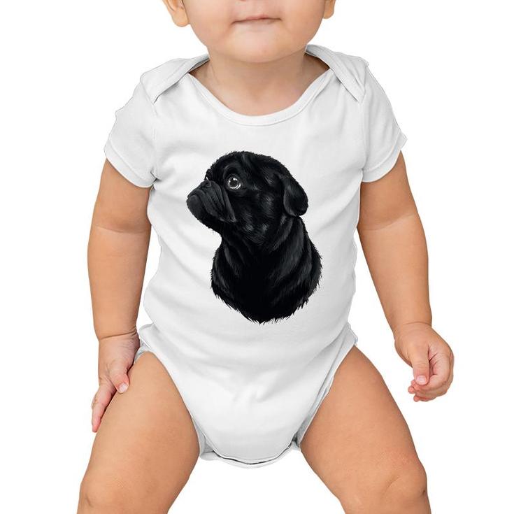 Pug Dog Mom Dad Funny Graphic Cute Black Pug Baby Onesie