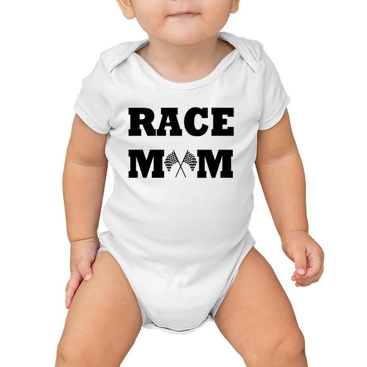 Race Mom Checkered Flag Life Racing Dirt Track Race Gear Baby Onesie