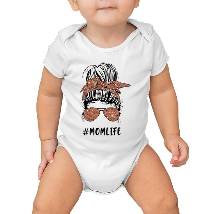 Rose Messy Bun Mom Life Matching Mommy Daughter Mother Baby Onesie