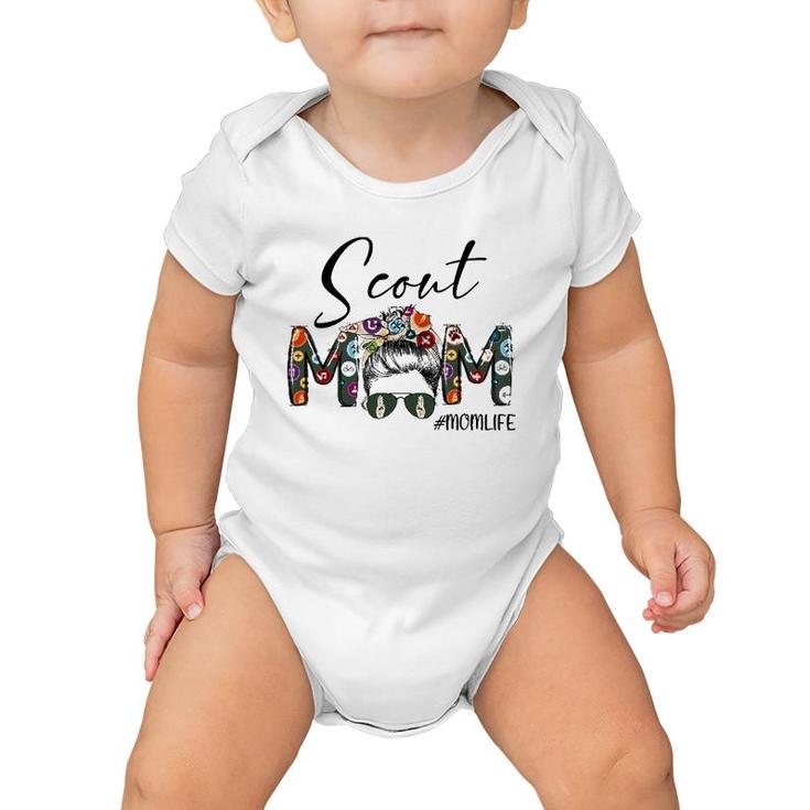 Scouting Scout Mom Life Messy Bun Hair Mother's Day Baby Onesie