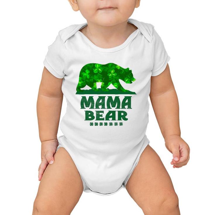 St Patricks Day Mama Bear Sunflower Mother Father Funny Baby Onesie
