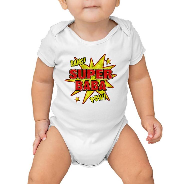 Super Baba Super Power Grandfather Dad Gift Baby Onesie
