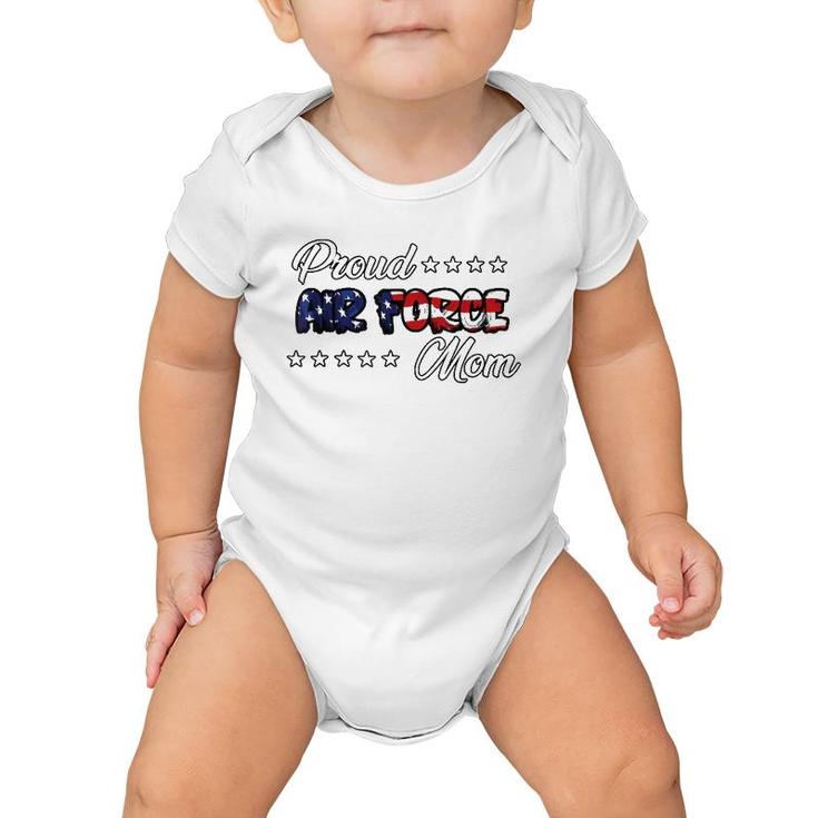 Us Flag Bold Proud Air Force Mom Baby Onesie