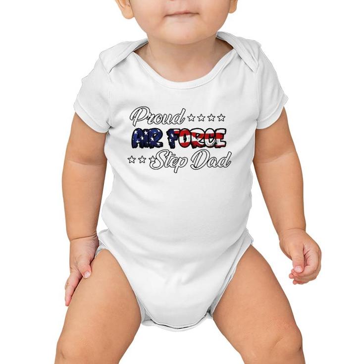 Us Flag Bold Proud Air Force Step Dad Baby Onesie