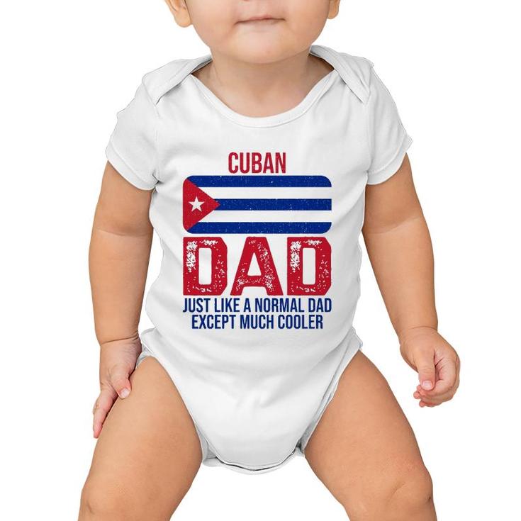 Vintage Cuban Dad Cuba Flag Design For Father's Day Baby Onesie