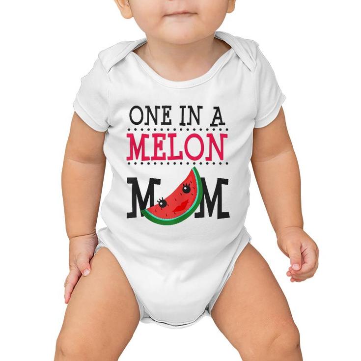 Watermelon One In A Melon Mom Funny Pun Summer Mothers Day Baby Onesie