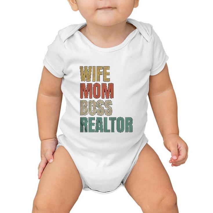 Wife Mom Boss Realtor Baby Onesie