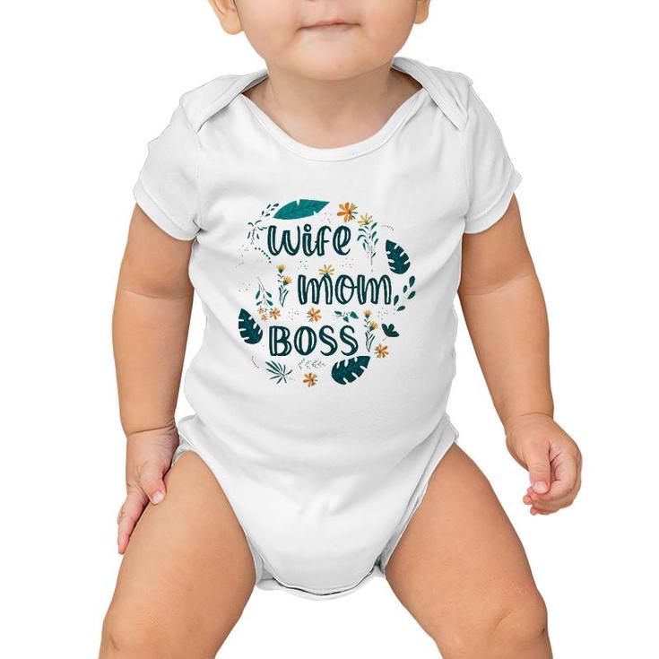 Wife Mom Boss  Version Baby Onesie