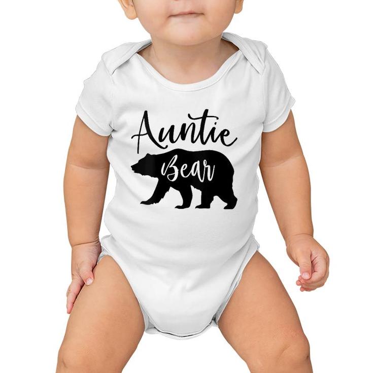 Womens Auntie Bear Mother's Day Gift V-Neck Baby Onesie