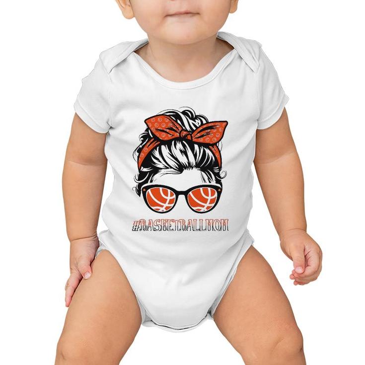 Womens Basketball Player Mom Basketball Lover Mothers Day Messy Bun Baby Onesie