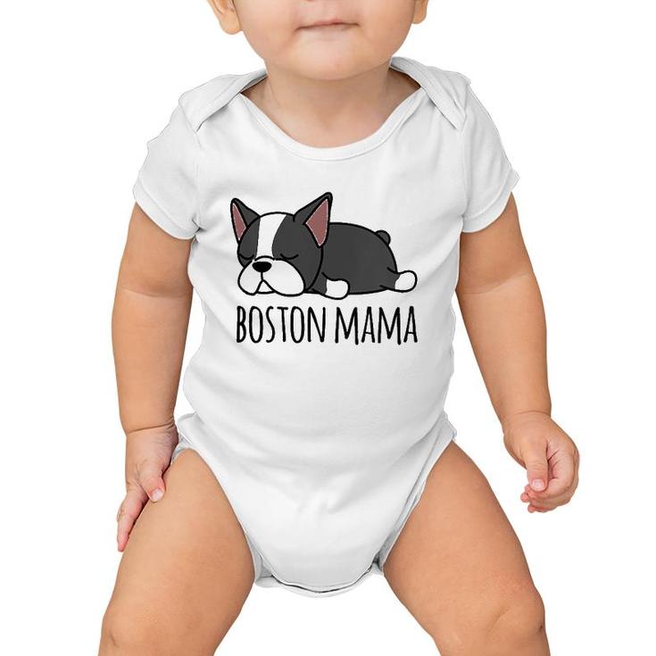 Womens Cute Boston Terrier, Boston Mama V-Neck Baby Onesie