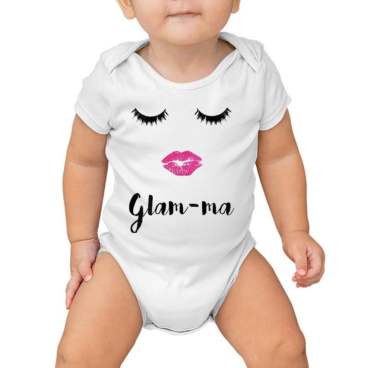 Womens Glam-Ma Grandma Mother's Day Sexy Face Lips Lashes Baby Onesie