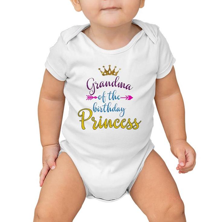 Womens Grandma Of The Birthday Princess Matching Family  Baby Onesie