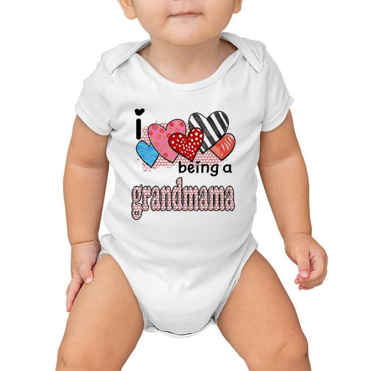 Womens I Love Being A Grandmama Cute Hearts Gifts Baby Onesie