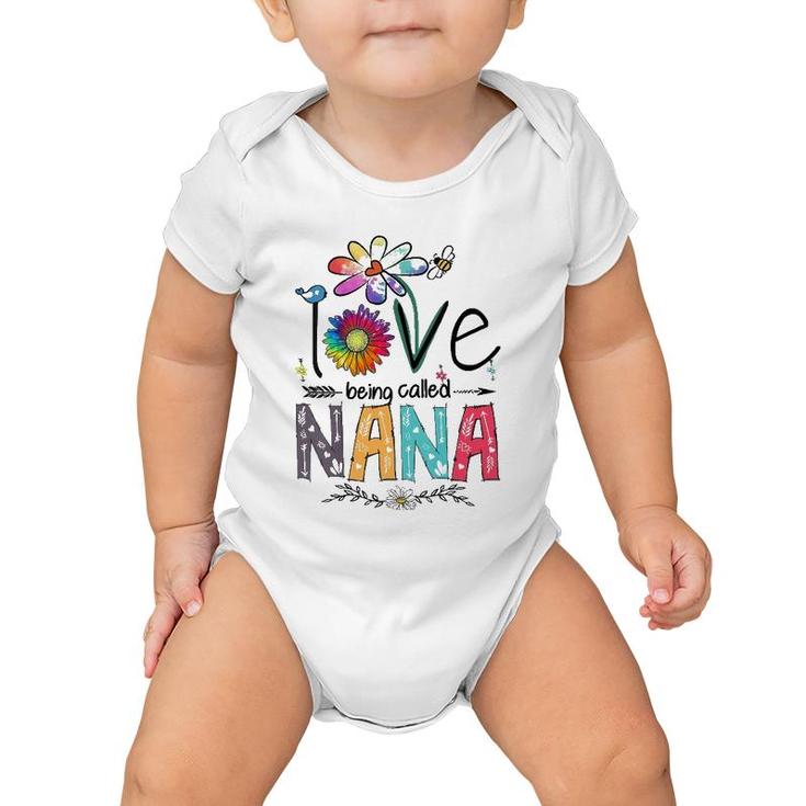 Womens I Love Being Called Nana Daisy Flower Cute Mother's Day V-Neck Baby Onesie