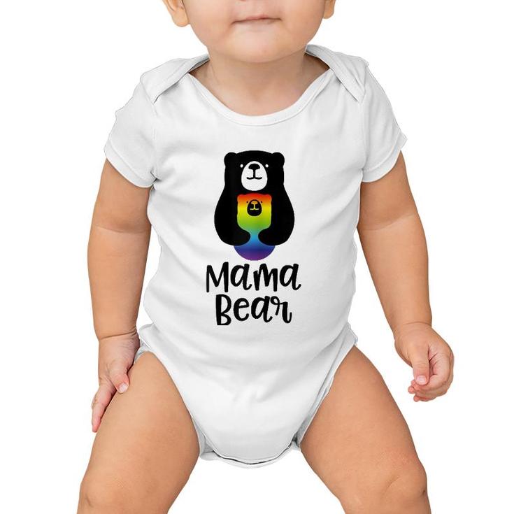 Womens Lgbt Mom Mama Bear Mothers Gift Rainbow  Baby Onesie