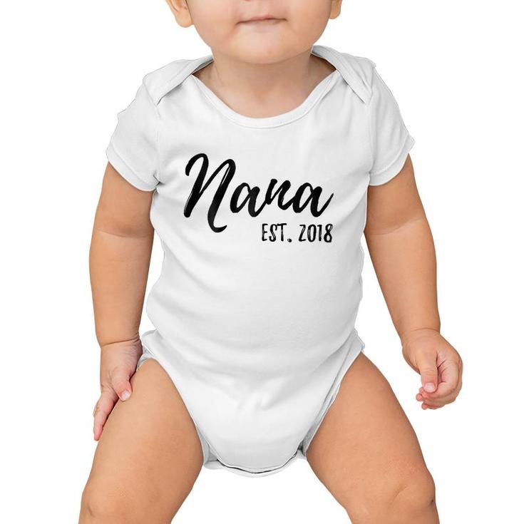 Womens Nana Est 2018 Gift For New Grandmother Granny Gramm Baby Onesie