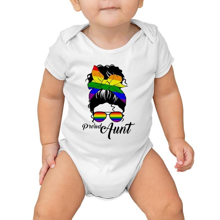 Womens Proud Aunt Mother's Day Gay Pride Lgbt-Q Baby Onesie