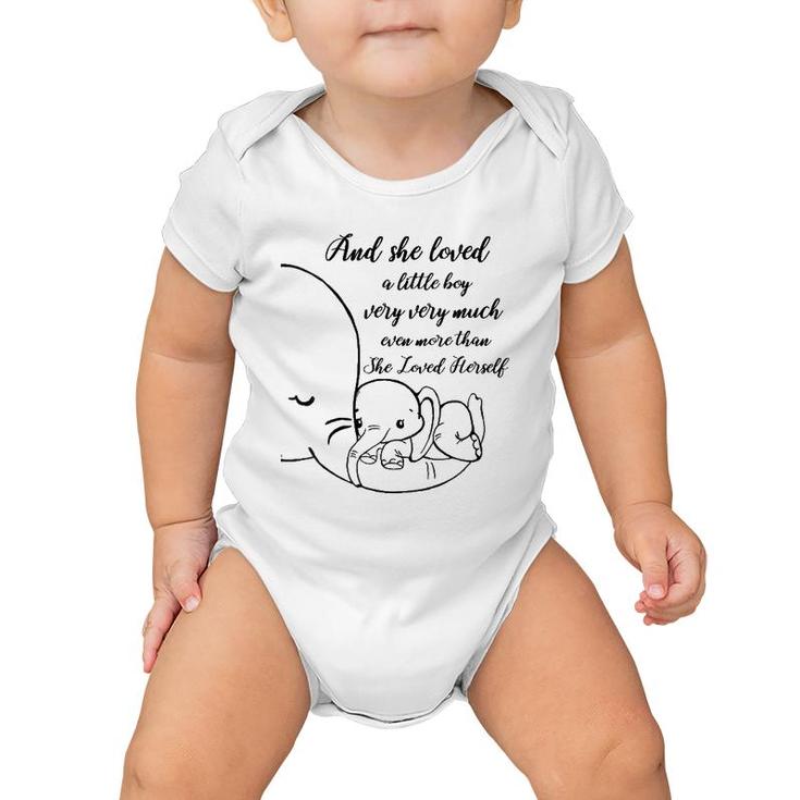 Womens Proud Mother Of A Boy Mom Gift From Boyson Elephant Saying Baby Onesie