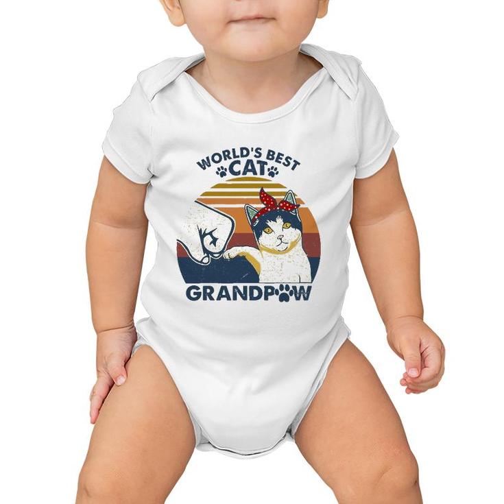 World's Best Cat Grandpaw Vintage Grandpa Cat Lover Baby Onesie